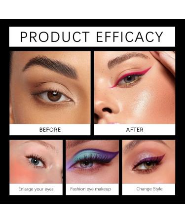  Huyeruie Liquid Eyeliner - Colored Eyeliner with Glitter | UV Neon Liquid Eyeliner Set | Graphic Pigmented Glitter Cases | 8-Color Neon Liquid Eyeliner Pen | Makeup Supplies - Buy Online on GoSupps.com