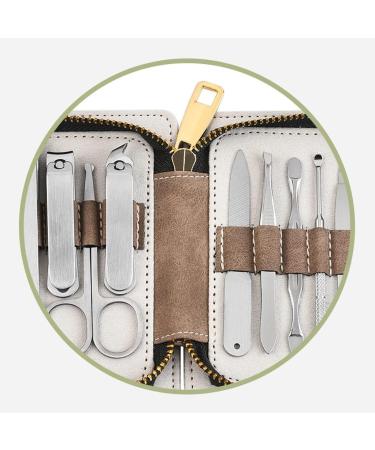 Manicure Kit 9 Pieces of Nail Clippers Nail Clippers and Tweezers Set Personal Care Tool Zipper Bag Suitable for Indoor and Outdoor Travel Portable Use Nail Clippers Kit - Buy Online on GoSupps.com