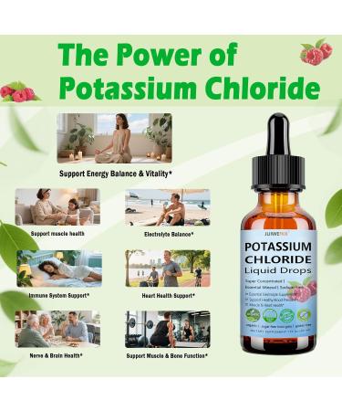 Potassium Chloride Liquid Drops, Highly Absorbable Potassium Salt Substitute, Liquid Potassium 99 mg Supplement for Electrolyte Fluid Balance Muscle Heart Blood Pressure Health Non-GMO, 30 Serving - Buy Online on GoSupps.com