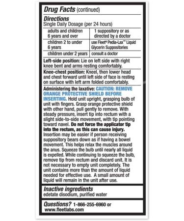 Fleet Laxative Liquid Glycerin Suppositories 4 Count - Fast Constipation Relief - Buy Online on GoSupps.com