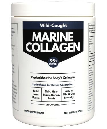 Marine Collagen Peptides (400g) | Hydrolysed from Wild Caught North SEA Cod | 1.5X Better Absorbed Protein Powder | Amino Acids for Bone Joint Gut Hair and Youthful Skin | Halal Kosher Keto 40 Servings (Pack of 1)