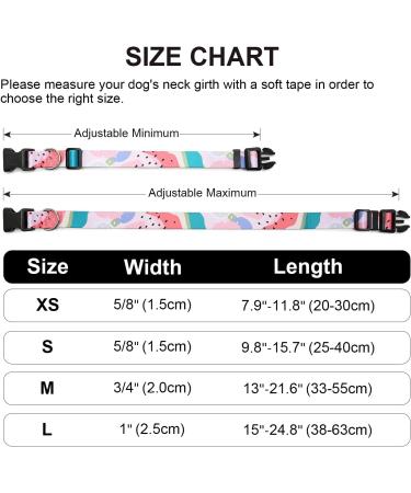 Mercano Adjustable Dog Collar - Soft Nylon Comfort & Durable Patterned Design for Small & Medium Dogs - Watermelon (S) - Buy Online on GoSupps.com