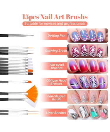 21-Piece Nail Brush Set | Professional Acrylic Nail Art Brushes & Tools for Gel Nail Design - Buy Online on GoSupps.com