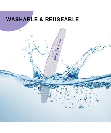 Canvalite 25stk Nail Files for Gel Nails - Professional 100/180 Double-Sided Buffer Block Washable & Reusable - Perfect for Nail Art - Buy Online on GoSupps.com