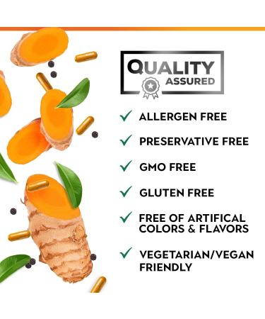 Turmeric Curcumin Supplement 1950mg - 95% Curcuminoids with Organic Turmeric & BioPerine Black Pepper Extract for Best Absorption Natural Vegan Joint Support Non-GMO Bottled in USA - 120 Capsules 120 Count (Pack of 1) - Buy Online on GoSupps.com
