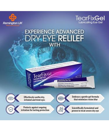 TearFix Carbopol 980 0.2% Lubricating Eye Gel - Soothes Irritated, Tired, and Dry Eyes - Buy Online on GoSupps.com