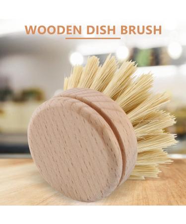 Yantan Washing Up Brush Dish Brush 6 Pcs Replacement Brush Heads Wooden Cleaning Dish Brush Refillable Kitchen Beech - Buy Online on GoSupps.com