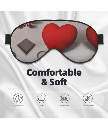 Romantic Reds Heart Print Eye Mask - Double-Sided Soft & Light Blocking for Better Sleep Quality - International Shipping Available - Buy Online on GoSupps.com