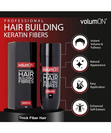 Volume Hair Fibers x2 VOLUMON Keratin Hair Building Fibers for Thinning Hair Instantly Conceals Thinning Areas for Fuller Thicker Hair for Men and Women 28g x2 + Hairline Optimizer Light Brown - Buy Online on GoSupps.com