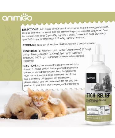 Herbal Itchy Skin Relief Liquid for Dogs & Cats - 250ml - Natural Hot Spot & Itchy Skin Relief - Nourishing Drops for Long-Term Results - Buy Online on GoSupps.com