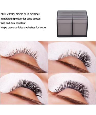 10 Layers Acrylic Eyelash Storage Box | Magnetic Bottom Extension Grafting Tool & False Eyelashes Pallet Holder | Water Resistant Tea Transparent - Buy Online on GoSupps.com