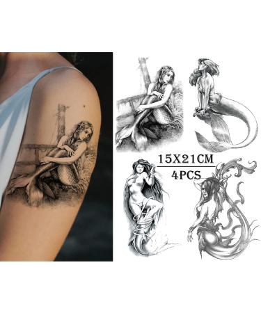 YAKAGO 13-Piece Mermaid Temporary Tattoos for Women & Girls | Waterproof Fake Tattoo Stickers - Buy Online on GoSupps.com