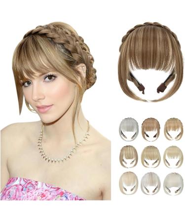 Bangs Hair Synthetic Headband Bangs Extension Fake Hair Blunt Fringe with Long Sides for Women Natural False Black Brown Blonde Bang Hair Extensions(Cold Blonde) - Buy Online on GoSupps.com