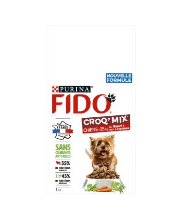 FIDO CROQ' MIX | Beef, Cereal and Vegetable Croquettes for Small and Medium Dogs | Pack of 6 Bags x 1 kg