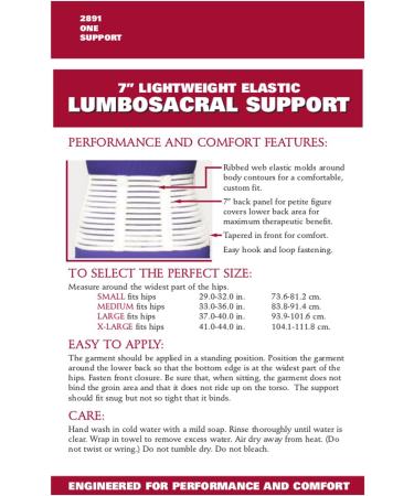 OTC 7-inch Lower Back Lightweight Compression Elastic Lumbosacral Support - Medium Black - Buy Online on GoSupps.com