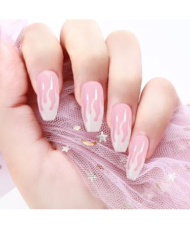 72 Short Coffin False Nails Set - Full Cover Press On Tips in Pink, Green, and Black - Acrylic Stick On Short Nails for Women and Girls - Buy Online on GoSupps.com