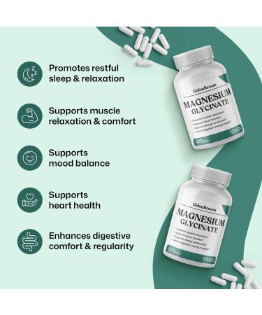ColonBroom Pure Magnesium Glycinate Capsules | Supplement for Sleep Heart & Muscle Support | Non-GMO Gluten Free Vegan & Sugar-Free | 1 Month Supply (90 Capsules) 90 Count (Pack of 1) - Buy Online on GoSupps.com