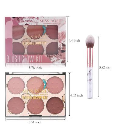6-Color Matte Blush Palette with Marble Makeup Brush - B Matte Palette - Buy Online on GoSupps.com