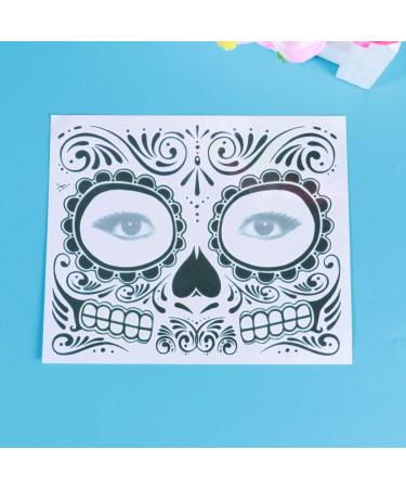 Frcolor 2pcs Temporary Skeleton Tattoos Day of The Dead Supplies Waterproof Face Tattos for Halloween - Buy Online on GoSupps.com