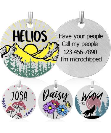 Colored dog brands with engraving personalized dog brand made of stainless steel engraved dog pendants with name animal brand for dogs and cats dog name tags for collar (sunshine)