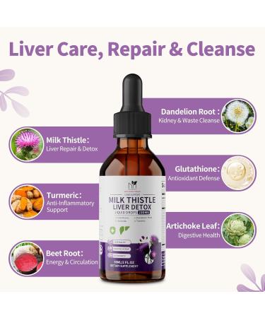 MABEFY Milk Thistle Liver Support Drops Liquid Herbal Supplement with Silymarin Dandelion Artichoke & Turmeric Antioxidant Support for Liver Health Vegan Non-GMO 2 Fl Oz - Buy Online on GoSupps.com