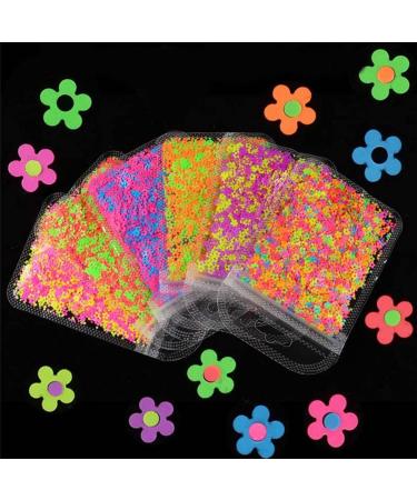 Color Mixing Acrylic Gel Shining Manicure Decor Flower Shape Sequins Neon Nail Glitter Flakes Hollow Out Glitter Flakes 3D Nail Decoration - Buy Online on GoSupps.com