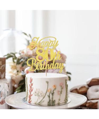 Xsstarmi 1 Pack Happy 80th Birthday Cake Topper Glitter 80 & Fabulous Cheers to 80 Years Old Birthday Cake Pick for Celebrating 80th Birthday Anniversary Party Cake Decorations Supplies Gold 80th Gold - Buy Online on GoSupps.com