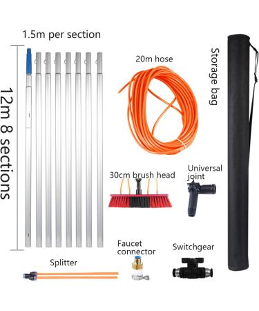Professional Window Cleaning Kit Window Cleaning Pole window Washing Kit With 30cm 180 Rotation Brush Head Glass Cleaning Tools For Indoor/Outdoor For High Window 39.4ft/12m - Buy Online on GoSupps.com
