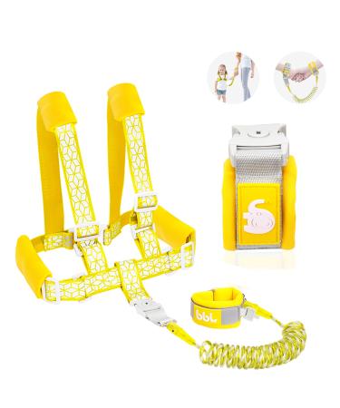 Toddler Leash for Walking, Toddler Safety Harnesses Leashes, Safety Harness with Lock for Kids, Anti Lost Wrist Link Safety Wrist Link for Toddlers ,Upgrade with Reflective Tape Liner(6.5ft)for Kids Yellow Leash