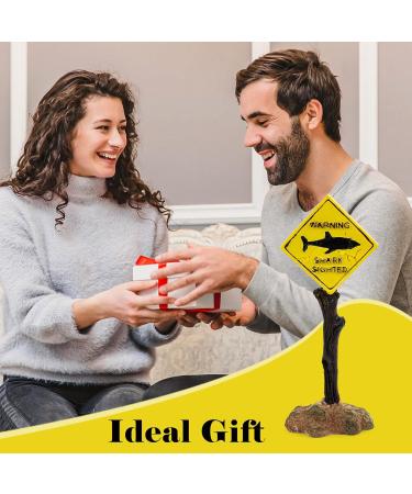 Funny Harz Hai-Warnschild Aquarium Decoration | Underwater Fish Tank Ornament | Unique C-yellow Decor for Aquatic Landscapes - Buy Online on GoSupps.com
