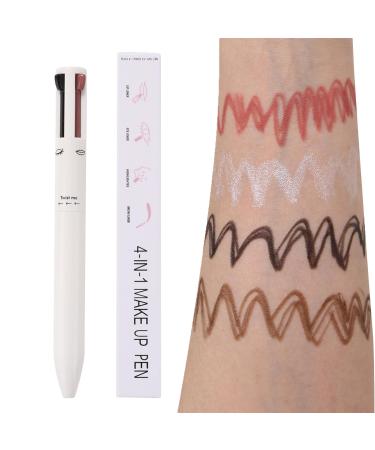 4 in 1 Makeup Pencil | Portable Waterproof Makeup Pencil Highlighters Makeup Revitalize Complexion Smooth to Glide and Easy to Carry Beauty Product White