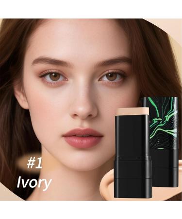  AmourGlint Full Coverage Makeup Stick Foundation Eraser with Foundation Makeup Brush Delicate Dual-Head Design Blemish-Covering Foundation (#1 20g) - Buy Online on GoSupps.com