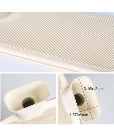 Findir Hot Water Bottle with Soft Fluffy Gray Cover - 2L Cuddly Rubber Heating Bottle for Pain Relief | Perfect for Adults & Children - Buy Online on GoSupps.com