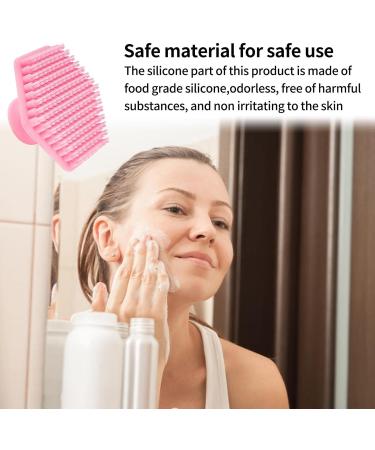 Silicone Face Scrubber Ultra Soft Touch Silicone Facial Cleansing Brush Face Scrubber Exfoliator With Handle Facial Cleasing Brush For Friends Relatives Women Girls Pink - Buy Online on GoSupps.com