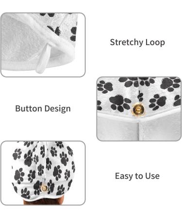 Black Graffiti Paw Dry Hair Cap Set - Quick Drying Towel & Button Headband | Super Absorbent Soft & Comfortable - International Shipping Available - Buy Online on GoSupps.com