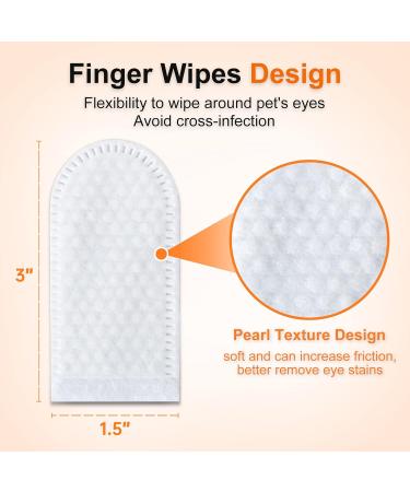 Kullloomii Eye Care Finger Pads for Dogs & Cats - 100 Pieces Tear Stain Remover & Gentle Eye Cleaner - Buy Online on GoSupps.com