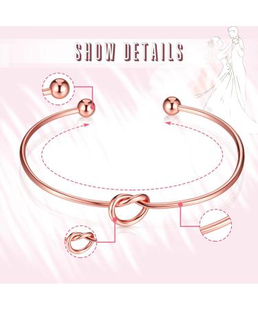 8-Piece Satin Hair Ties & Bridesmaid Bracelets | Bridal Shower Favors with 'I Can't Tie the Knot Without You' Cards - Pink & White - Buy Online on GoSupps.com