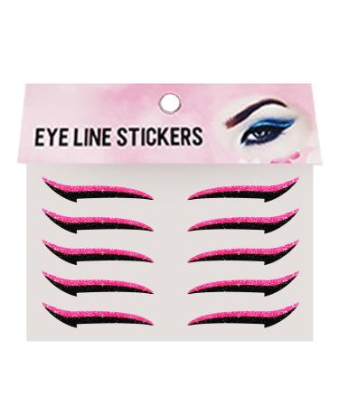 Autocollants Eye Liner R utilisables | Patch Maquillage Fard Paupi res 10 Pi ces Autocollants Maquillage Yeux R sistants l'Eau Bandes Longue Tenue pour Femmes Rose