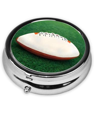 White Rugby Ball Round Pill Box - 3 Compartment Travel Organizer | Portable Pill Storage for Travel - Buy Online on GoSupps.com