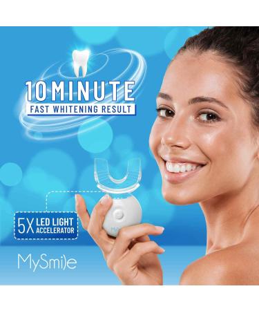 MySmile Teeth Whitening Kit with LED Light - Fast Non-Sensitive Whitener with 3 Carbamide Peroxide Gels - Remove Stains from Coffee, Smoking, Wine & Food - 10 Min Treatment - Buy Online on GoSupps.com