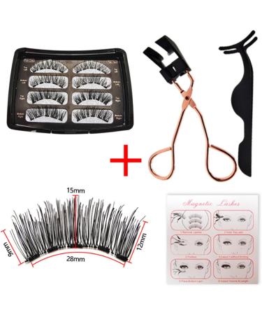 Magnetic Eyelashes Dual Magnetic False Eyelash Kit With Eyelash Curler Reusable False Eyelashes Contains 4 Pairs Natural 3d False Eyelashes Reusable&Waterproof No Adhesive Required Easy To Wear - Buy Online on GoSupps.com