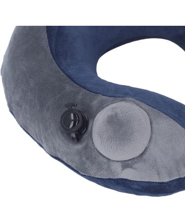 Cyllde Self-Bladable Travel Cushion | U-Shaped Neck Support | Dark Blue & Gray | Portable & Comfortable for Sleeping | International Shipping - Buy Online on GoSupps.com
