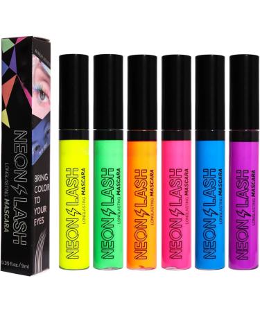 Mascara lumineux UV Fluorescent de couleur arc - en - ciel de couleur n on imperm able l'eau extension de cils boucl s extension de mascara Halloween Party stage use (#3 Orange) - Buy Online on GoSupps.com
