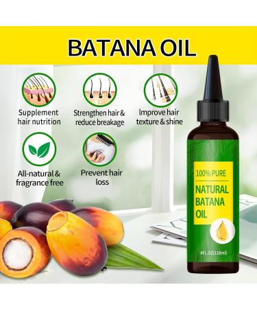Batana Natural Hair Growth Oil - Organic Batana Oil for Stimulating Hair Growth Preventing Hair Loss & Eliminating Split Ends - 4FL OZ - Buy Online on GoSupps.com
