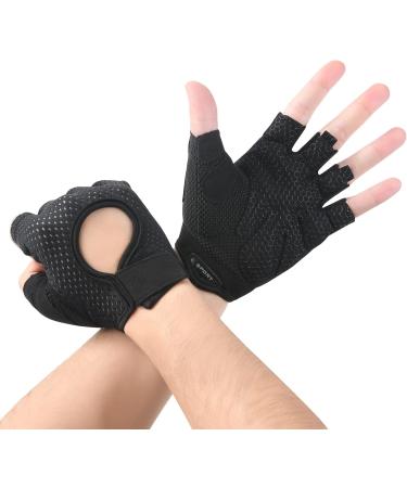 Flintronic Fitness Gloves - Breathable Non-Slip Silicone Gym Gloves for Women - Weight Lifting & Training (Improved Style) - #1 Black-M - Buy Online on GoSupps.com
