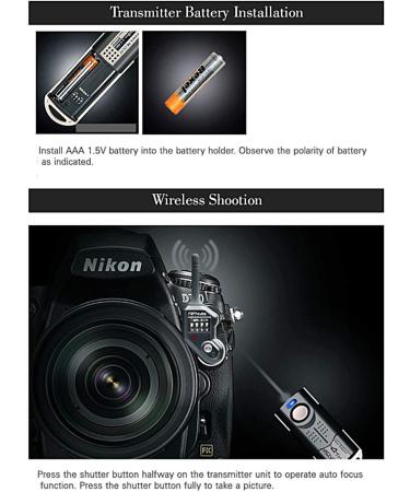 Wireless Remote Shutter Release for Nikon - SMDV RFN4s Transmitter & Receiver - Buy Online on GoSupps.com
