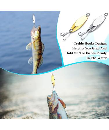 30 Pieces Fishing Spoons Lures  Treble Hooks Fishing Spoons Hard Metal Spoon Lures Spoons for Huge Distance Cast Saltwater Freshwater Fishing in 1/5 oz 1/4 oz 3/8 oz 1/2 oz 3/4 oz Gold Silver - Buy Online on GoSupps.com