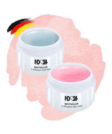 Gel Set - 1-Phase Gel Clear + Pink - Made in Germany (2 x 30ml)