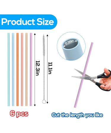 XANGNIER 6 Pack Multicolor Silicone Replacement Straws for Stanley Cups - Reusable Long Straws with Cleaning Brush | Compatible with Stanley Quencher Adventure, Water Jug & Cup Accessories - Buy Online on GoSupps.com