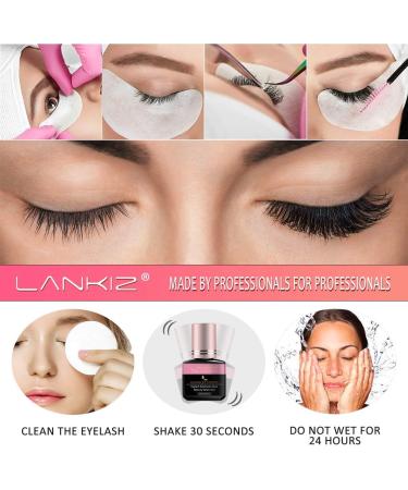 LANKIZ Cluster Lash Glue 10ml - Semi Permanent Individual Eyelash Extension Glue with 6 Weeks Retention - Waterproof and Fast Drying - Ideal for DIY Lash Clusters - Pack of 1 - Buy Online on GoSupps.com